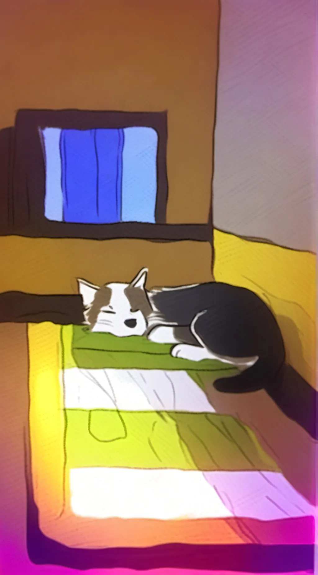 ai character: Catnap and dog day background