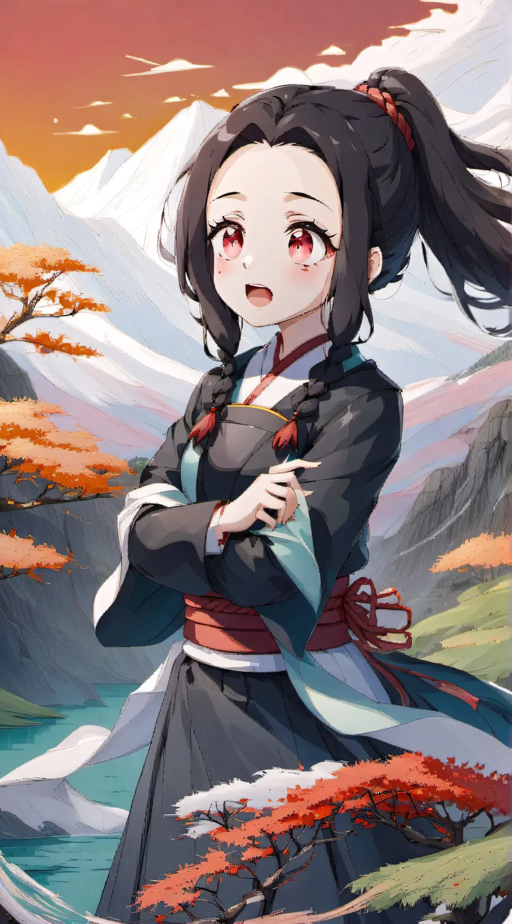 ai character: nezuko kamado background