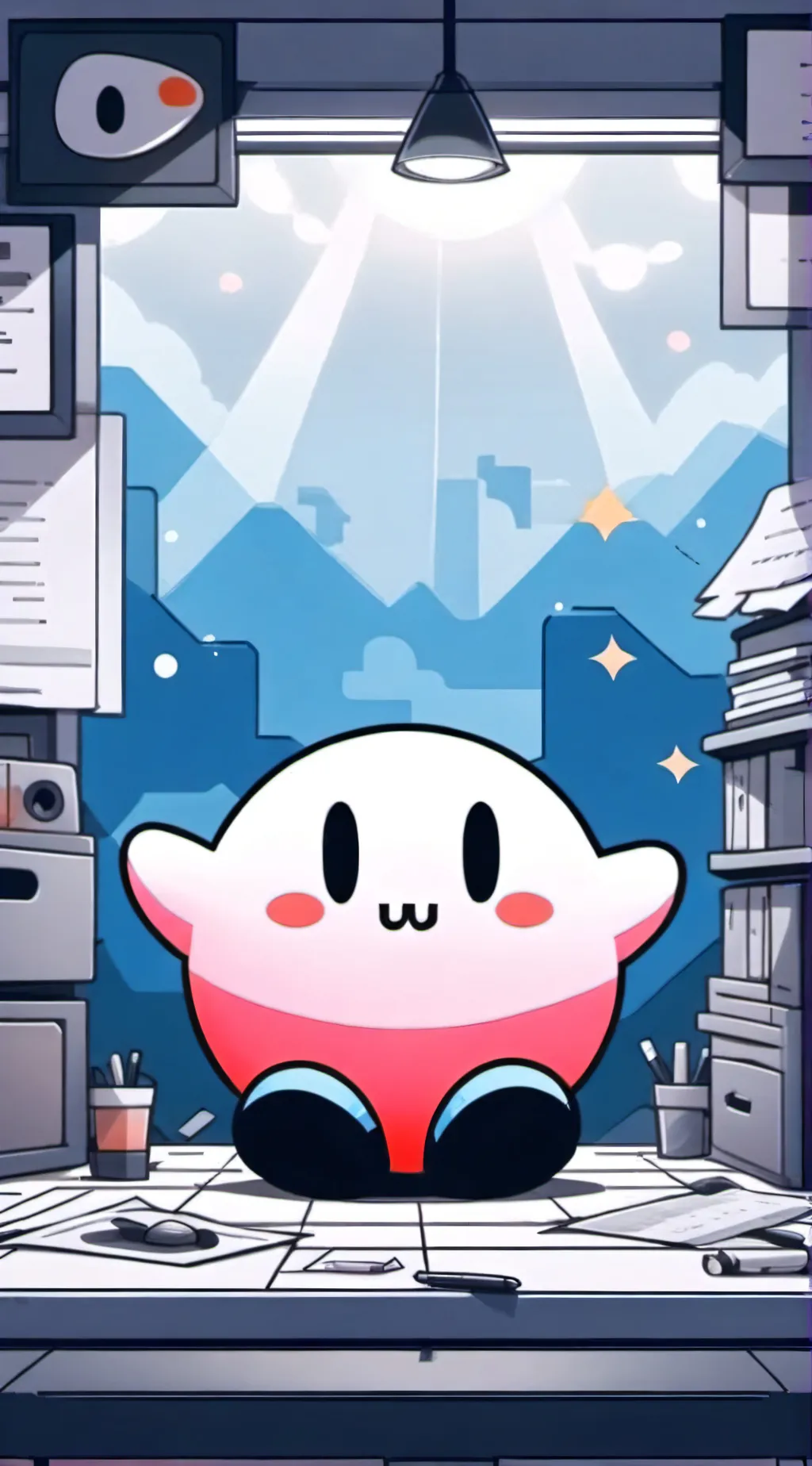 ai character: MHA meets KIRBY background