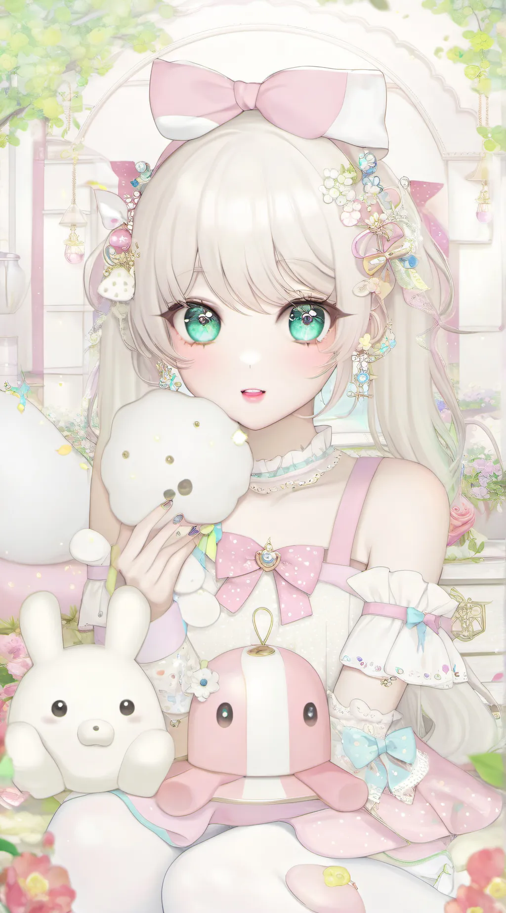 ai character: Luna bunny 🐰 🐇 💕 💖 background