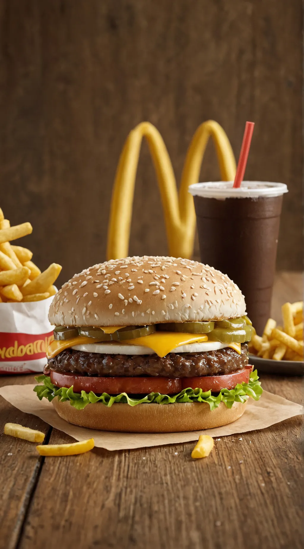 ai character: FPE at McDonalds background