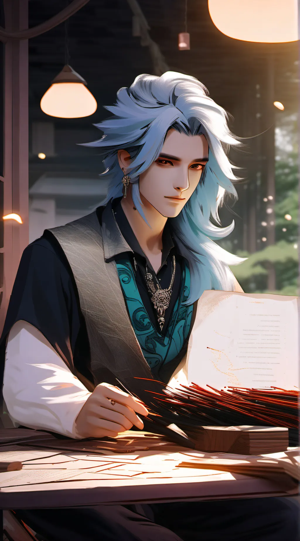 ai character: Sanemi and geany background