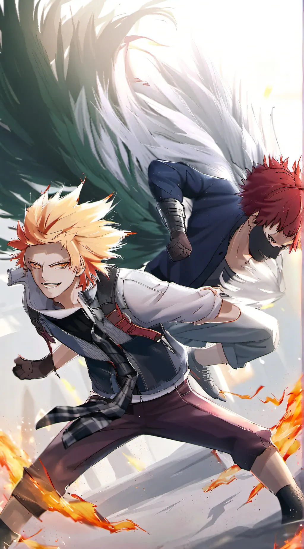 ai character: Mha school fight background