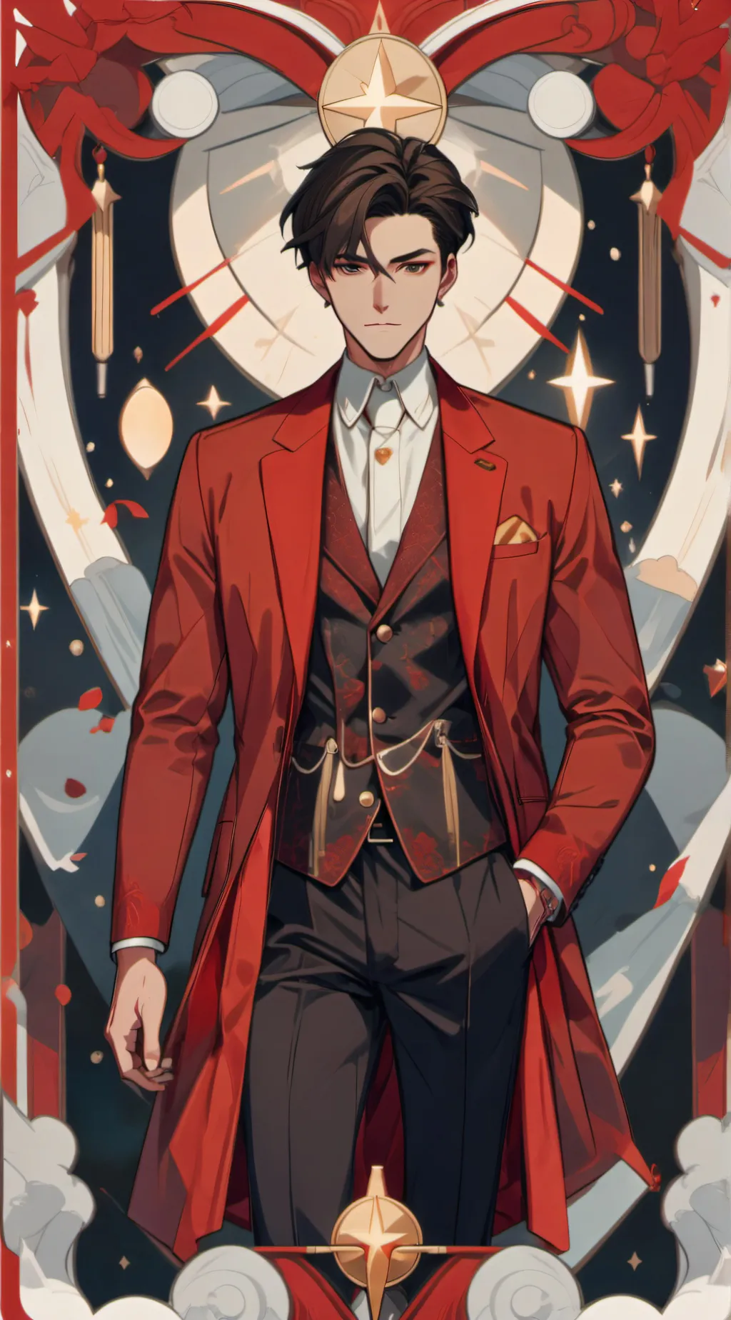 ai character: Red power background
