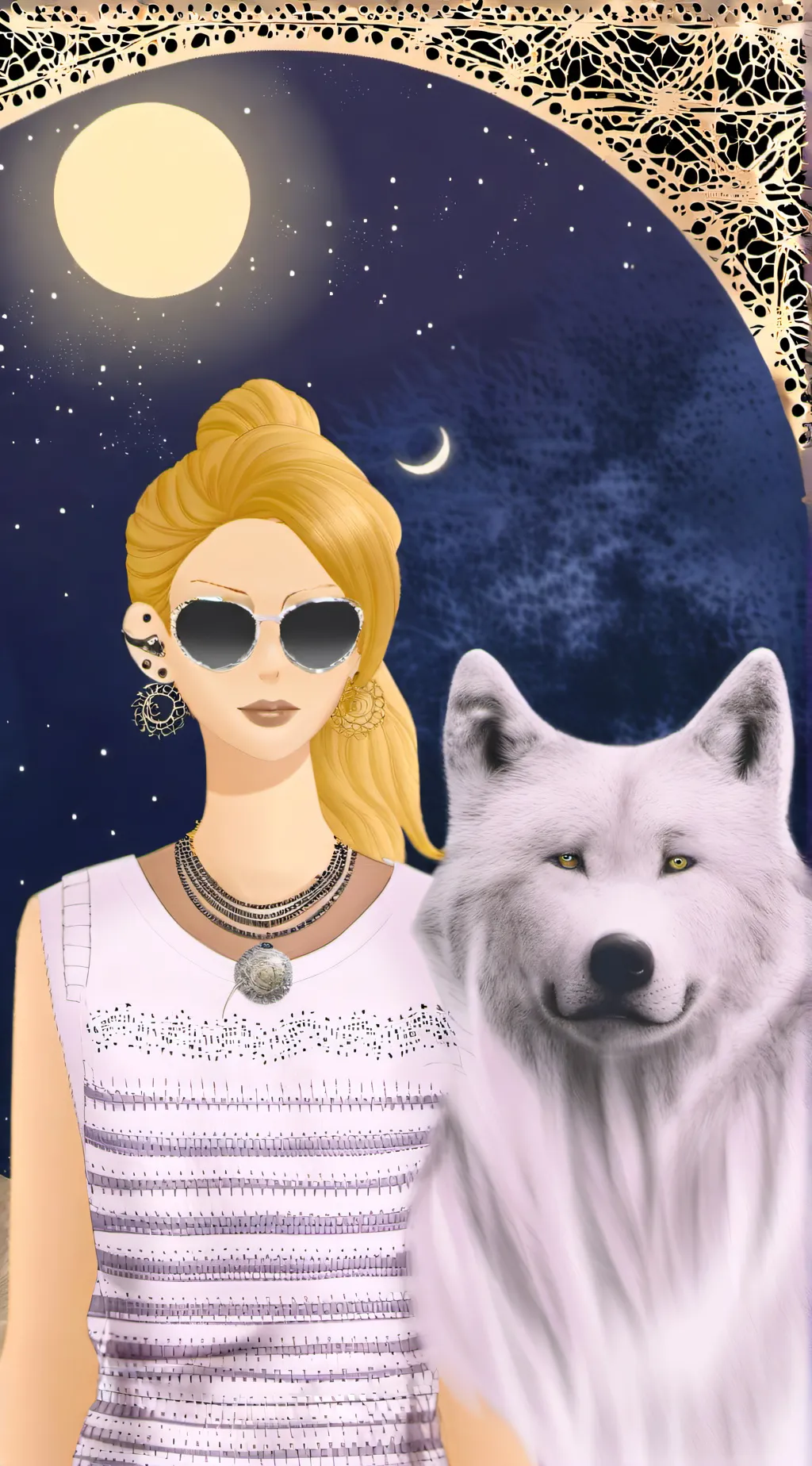 ai character: Aurora background