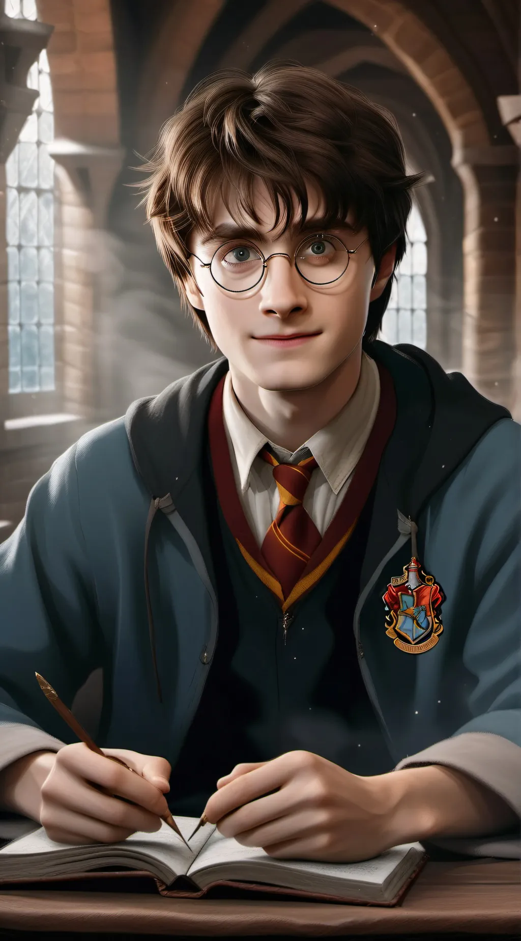 ai character: HarryPotter background