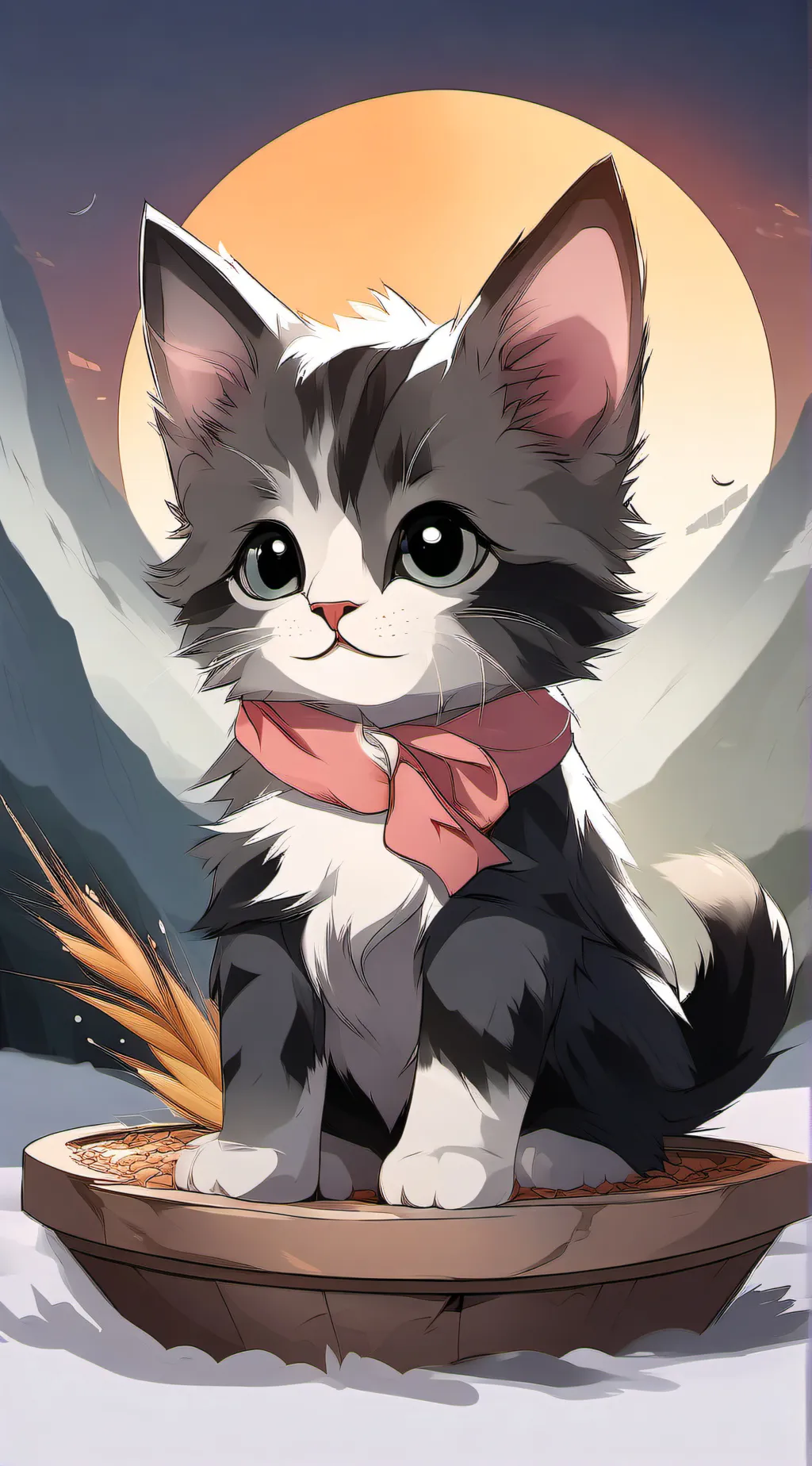 ai character: kitten  background