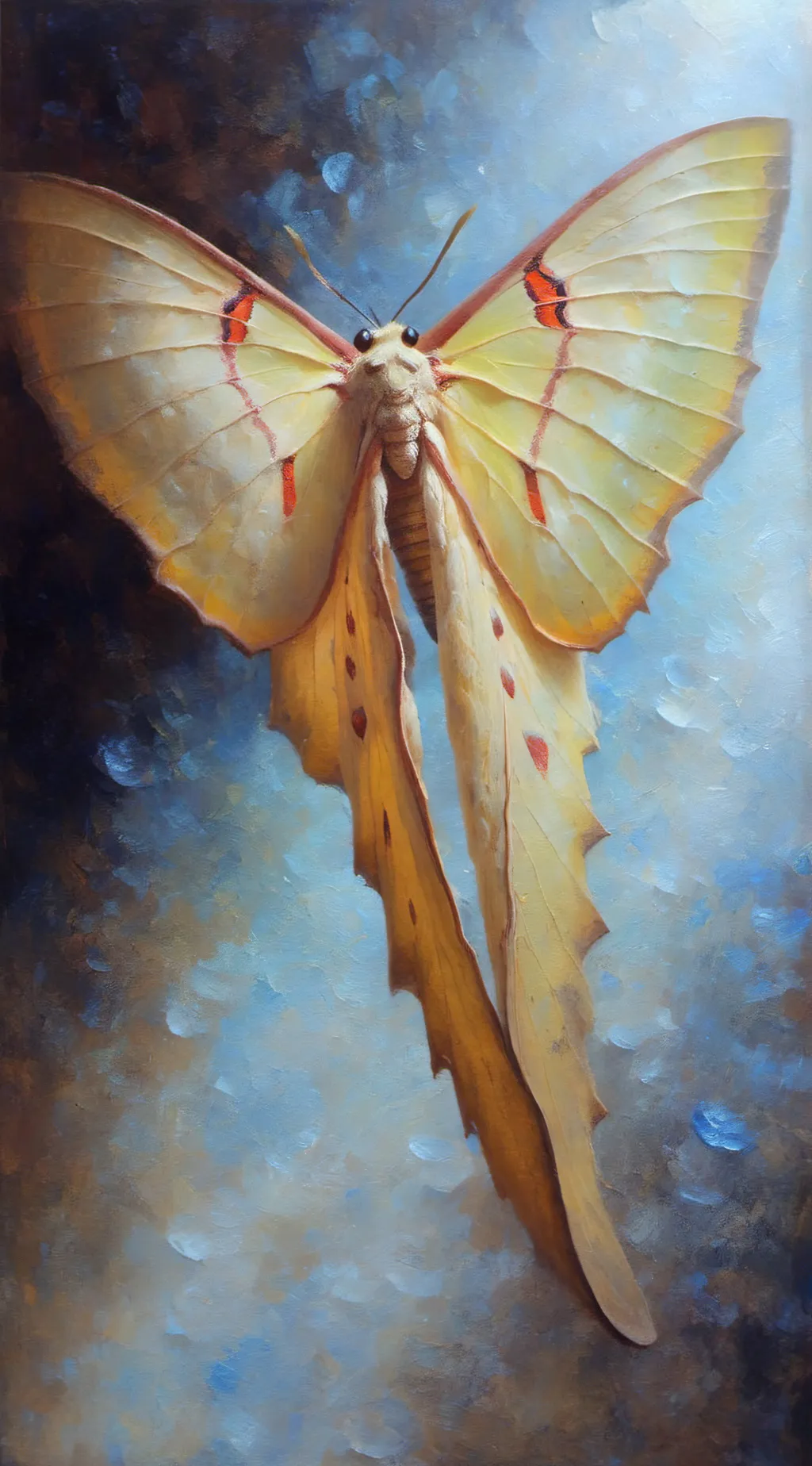 ai character: Big comet moth background