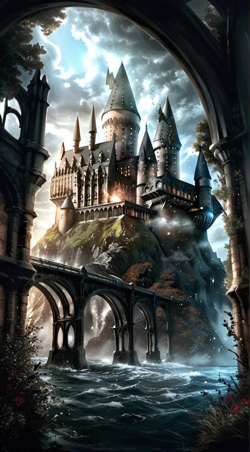 ai character: Hogwarts  background