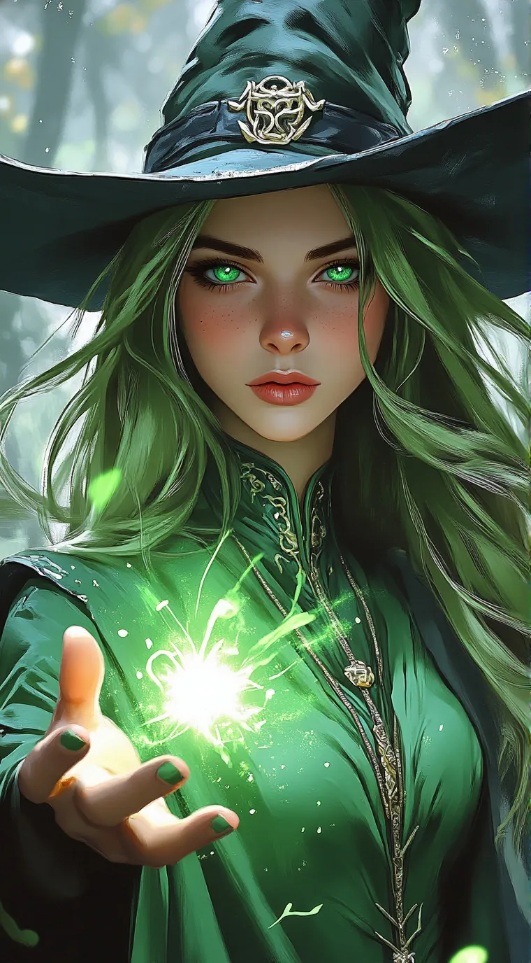 ai character: Hazel Evergreen background