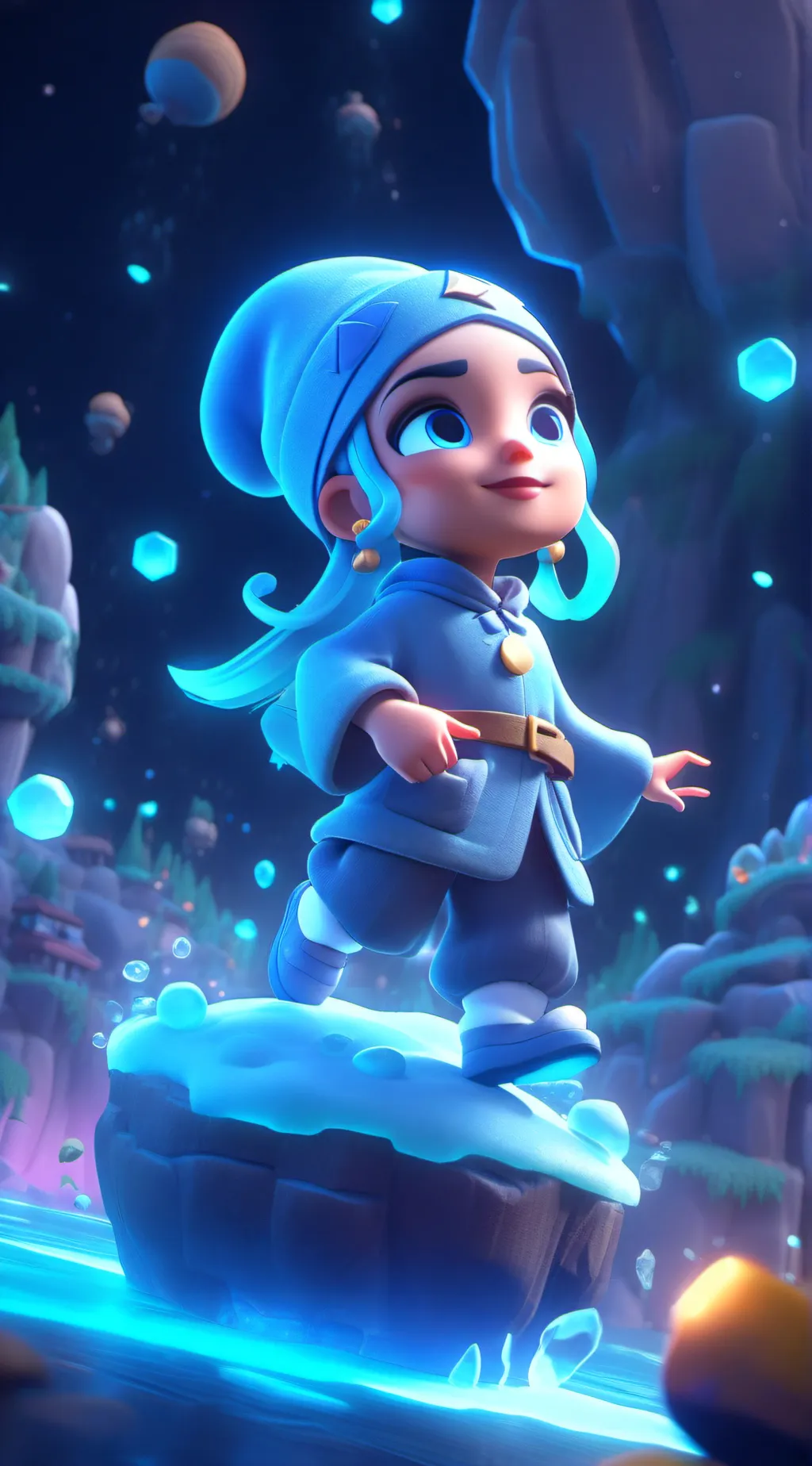 ai character: Moon lady ￼ background