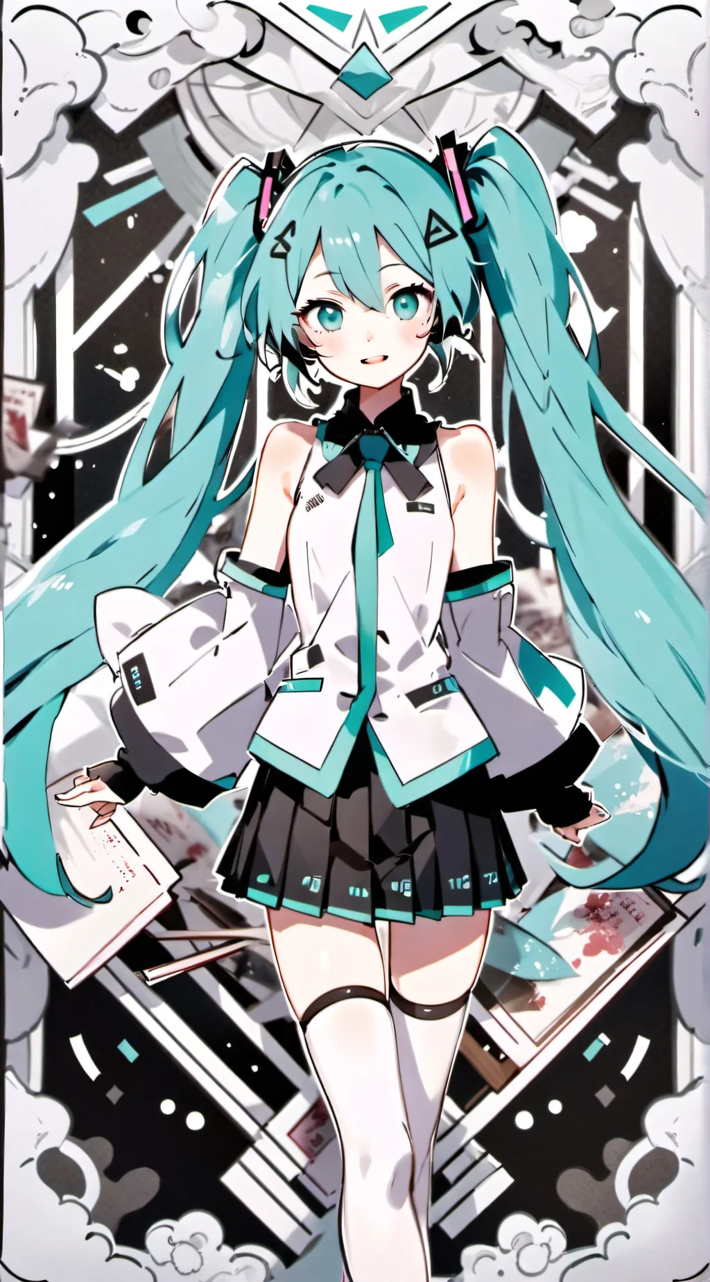 ai character: HATSUNE FING MIKU background