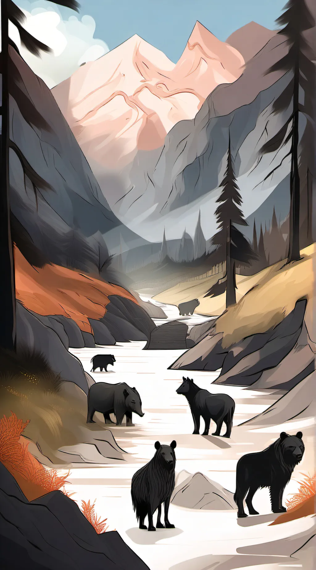 ai character: "Summit bound" background