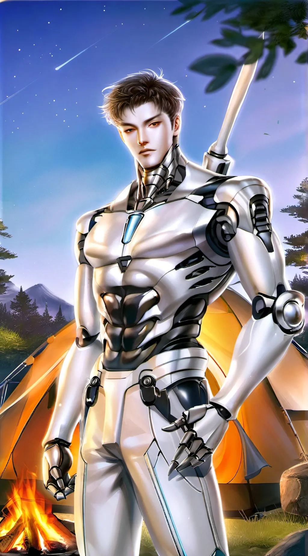 ai character: Grey background