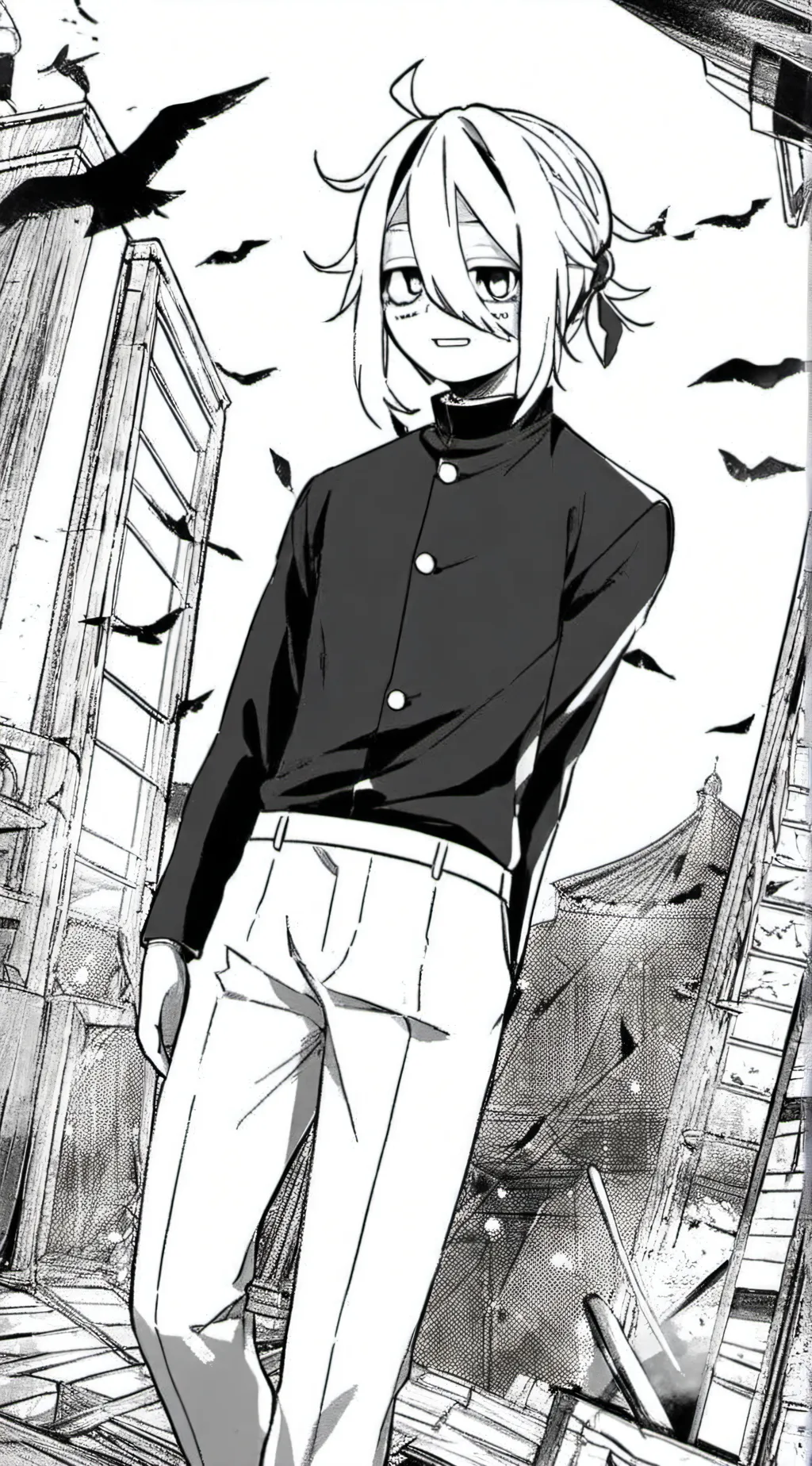 ai character: manga boy ahh background