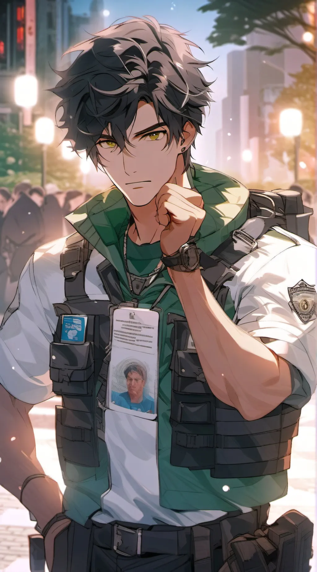 ai character: Asher and Olivia  background
