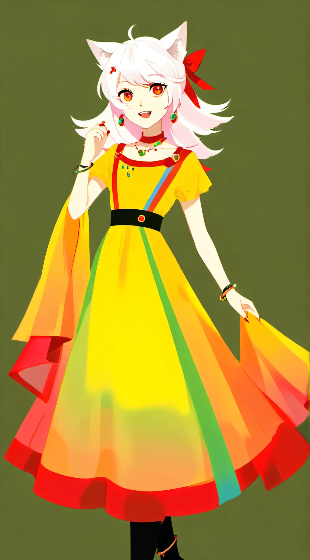 ai character: rainbow  background