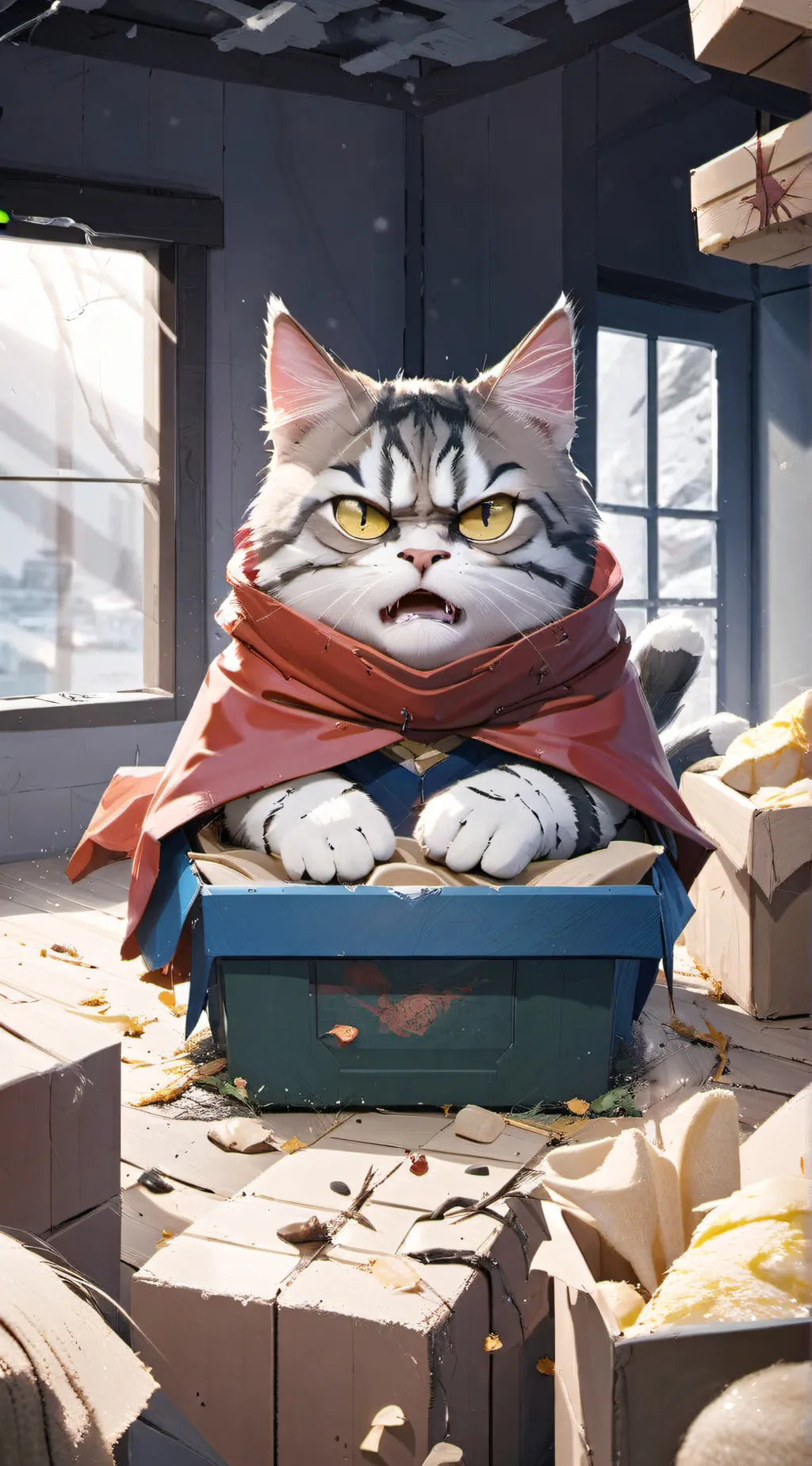 ai character: angry cat background