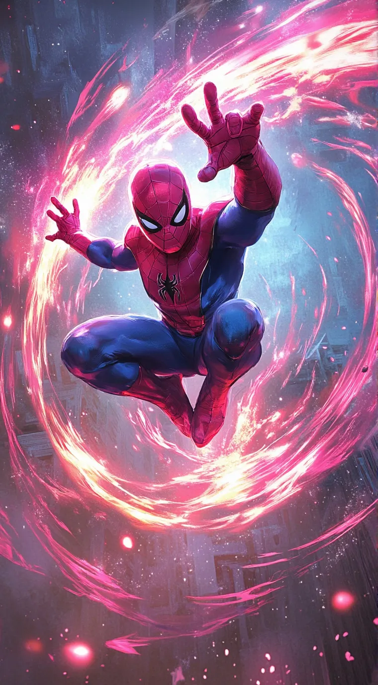 ai character: Spiderverse background