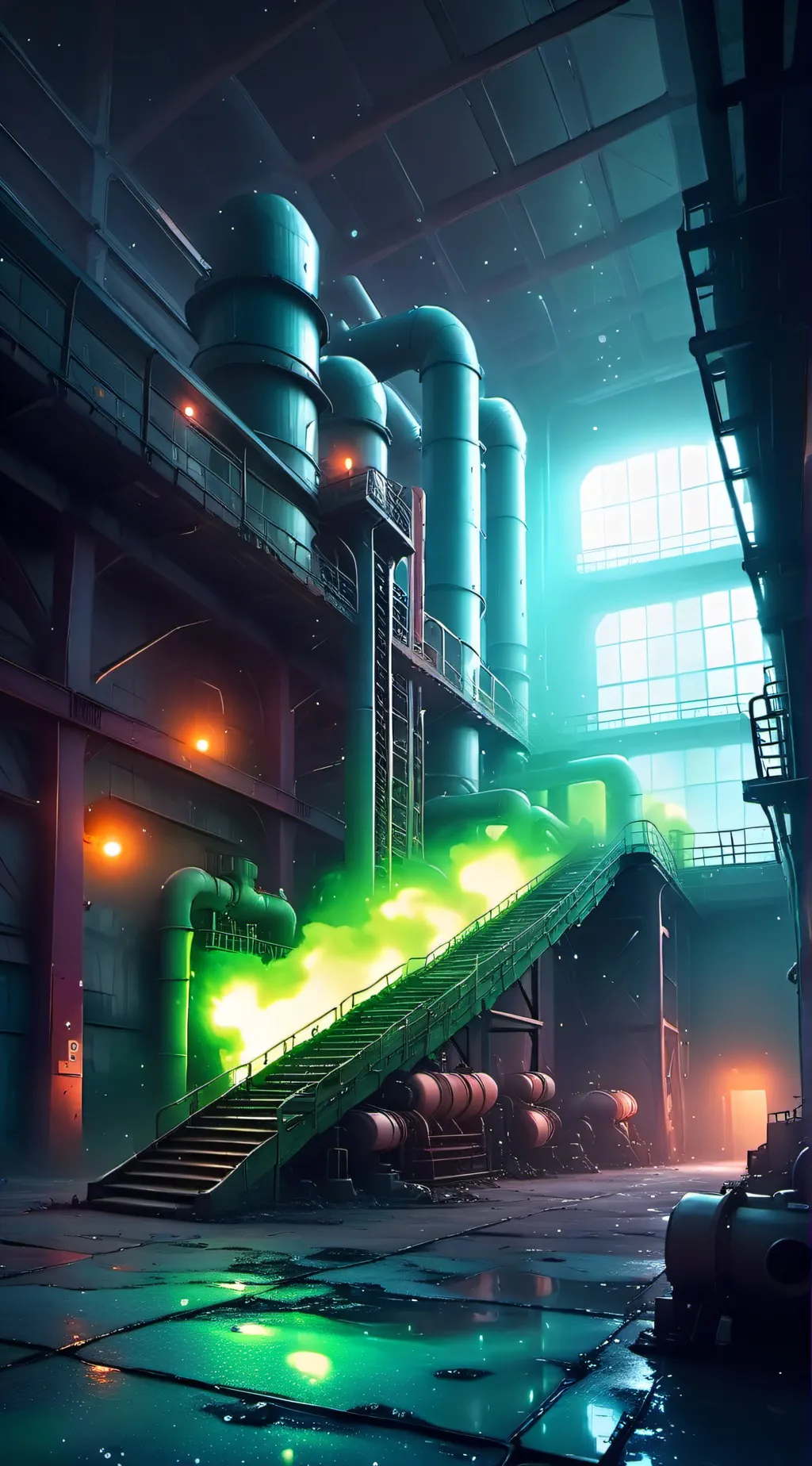 ai character: Toxic factory background