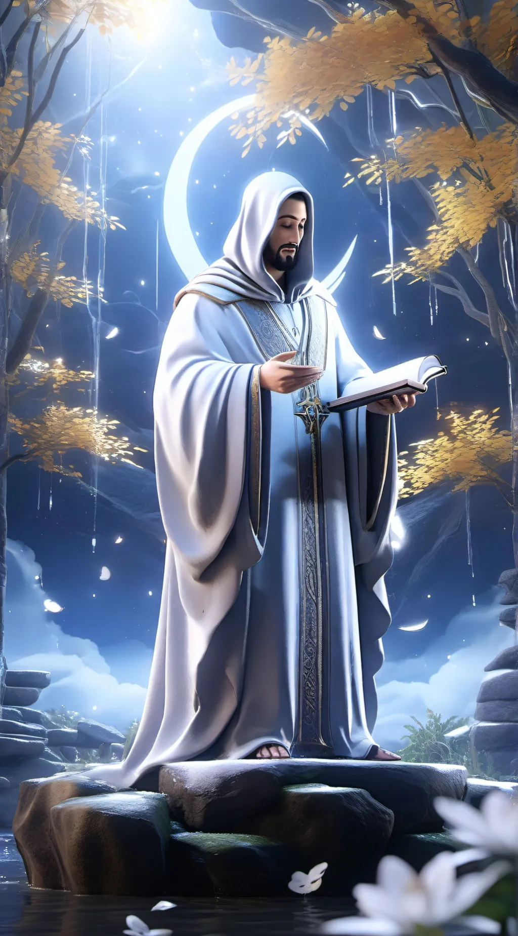 ai character: Jesus  background