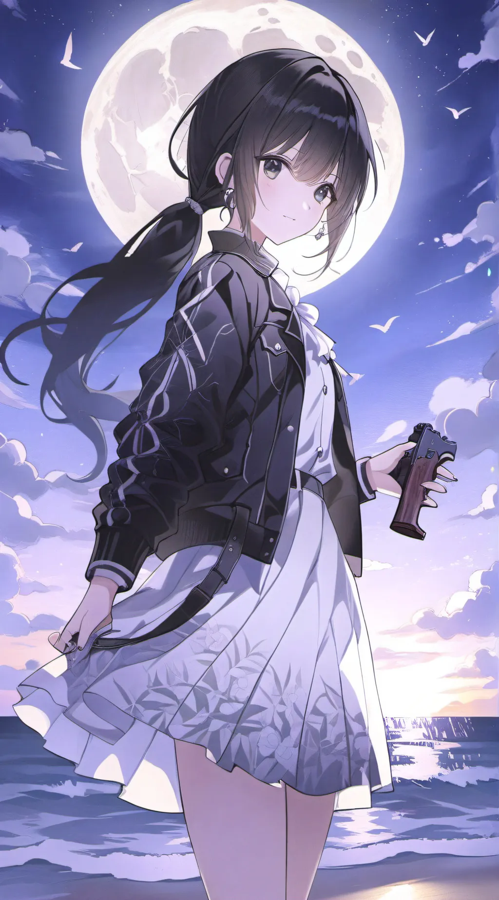 ai character: Gun Girl background