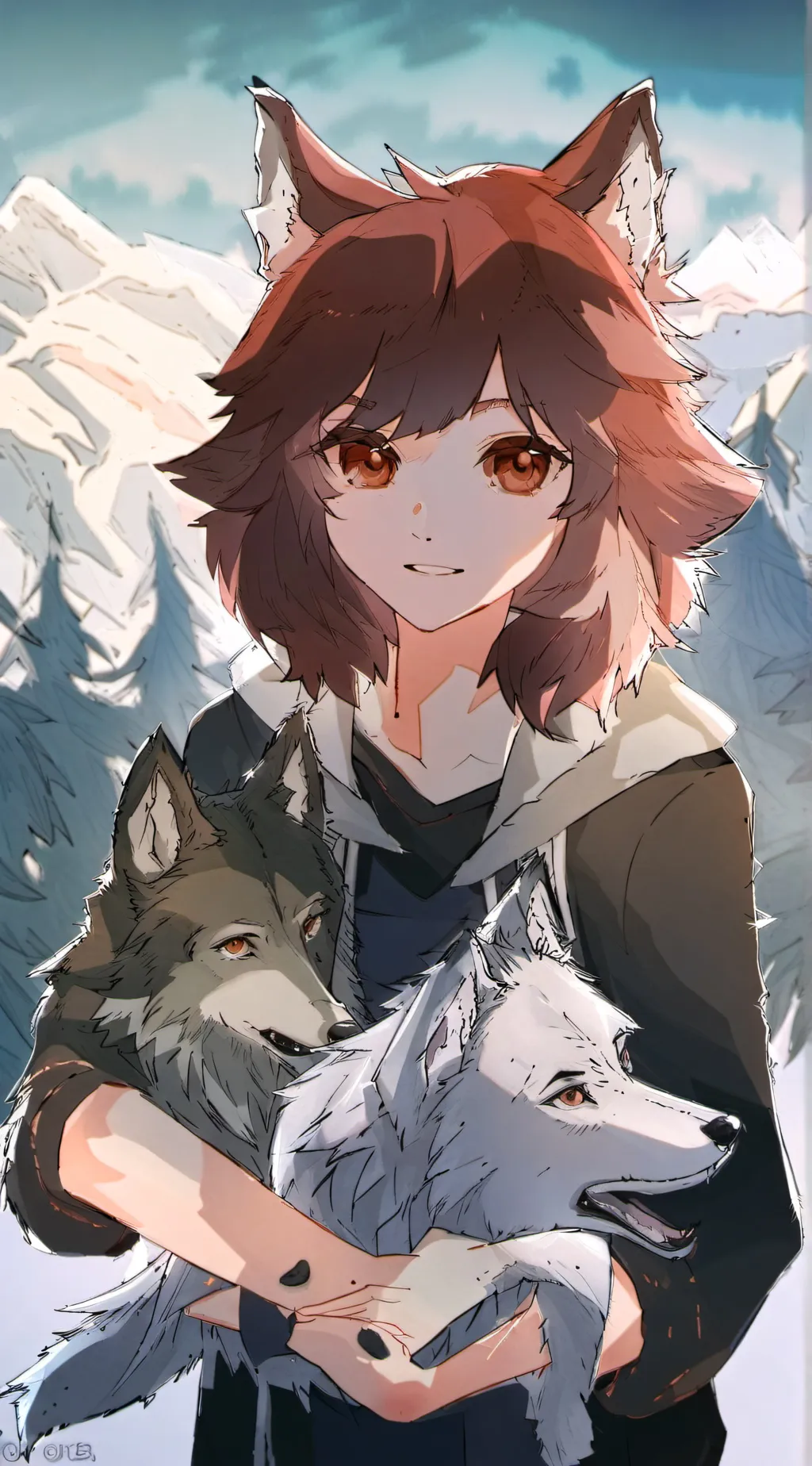 ai character: •wolf girl• background