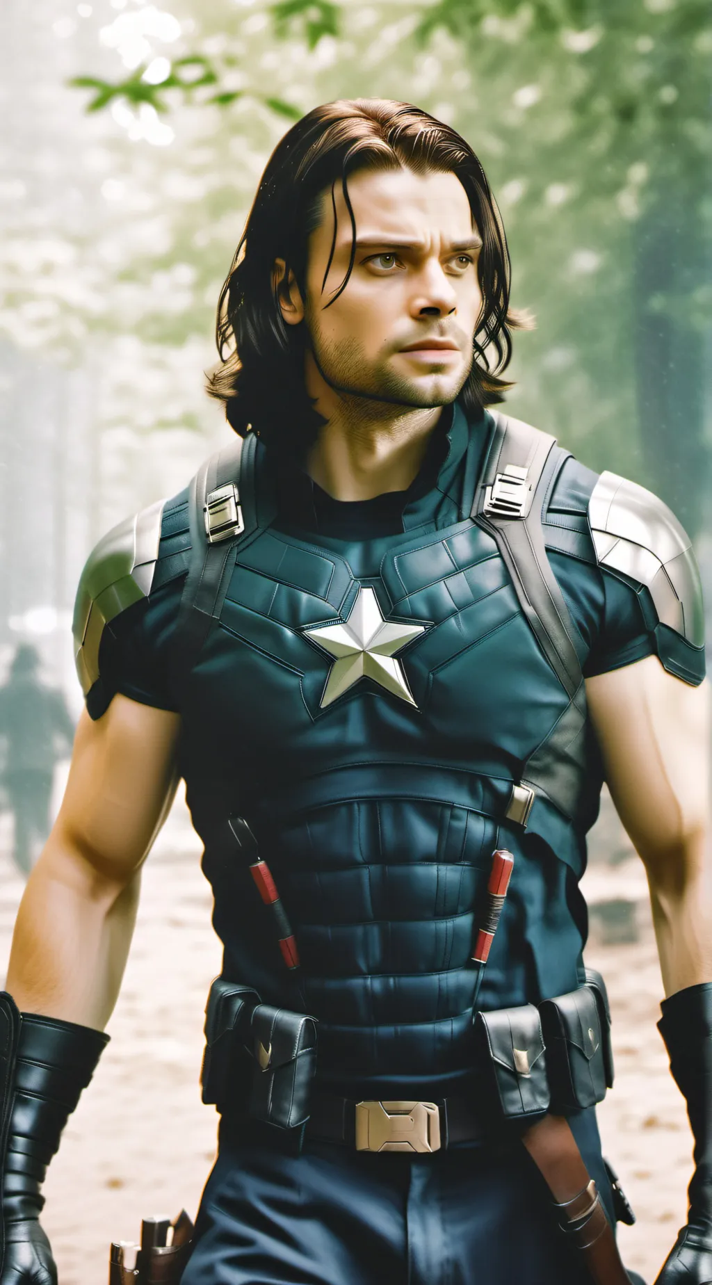 ai character: Bucky Barnes background