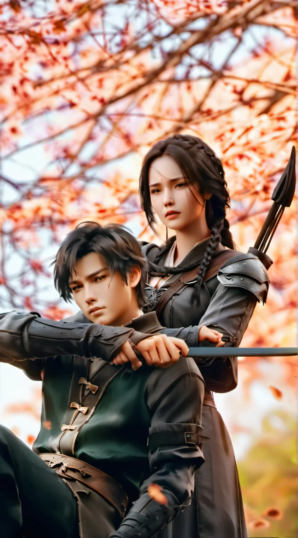 ai character: katniss and gale!! background
