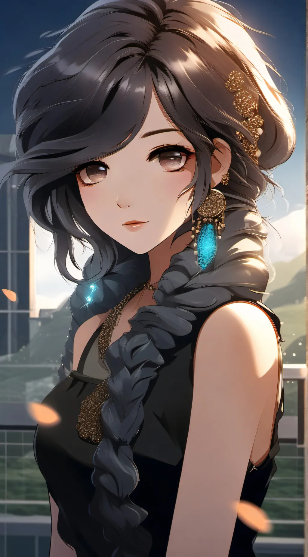 ai character: The girl... background