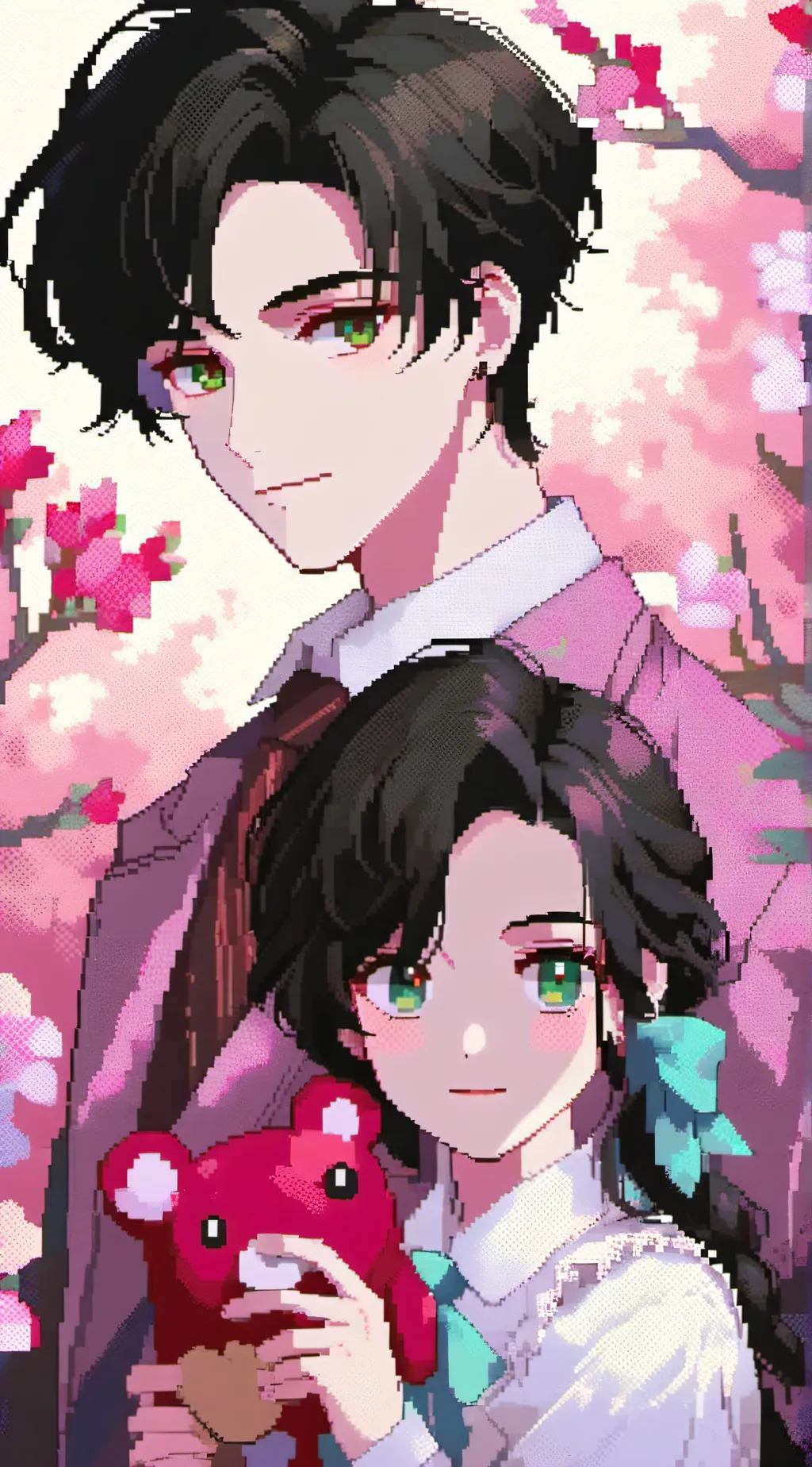 ai character: Katlyn and James  background