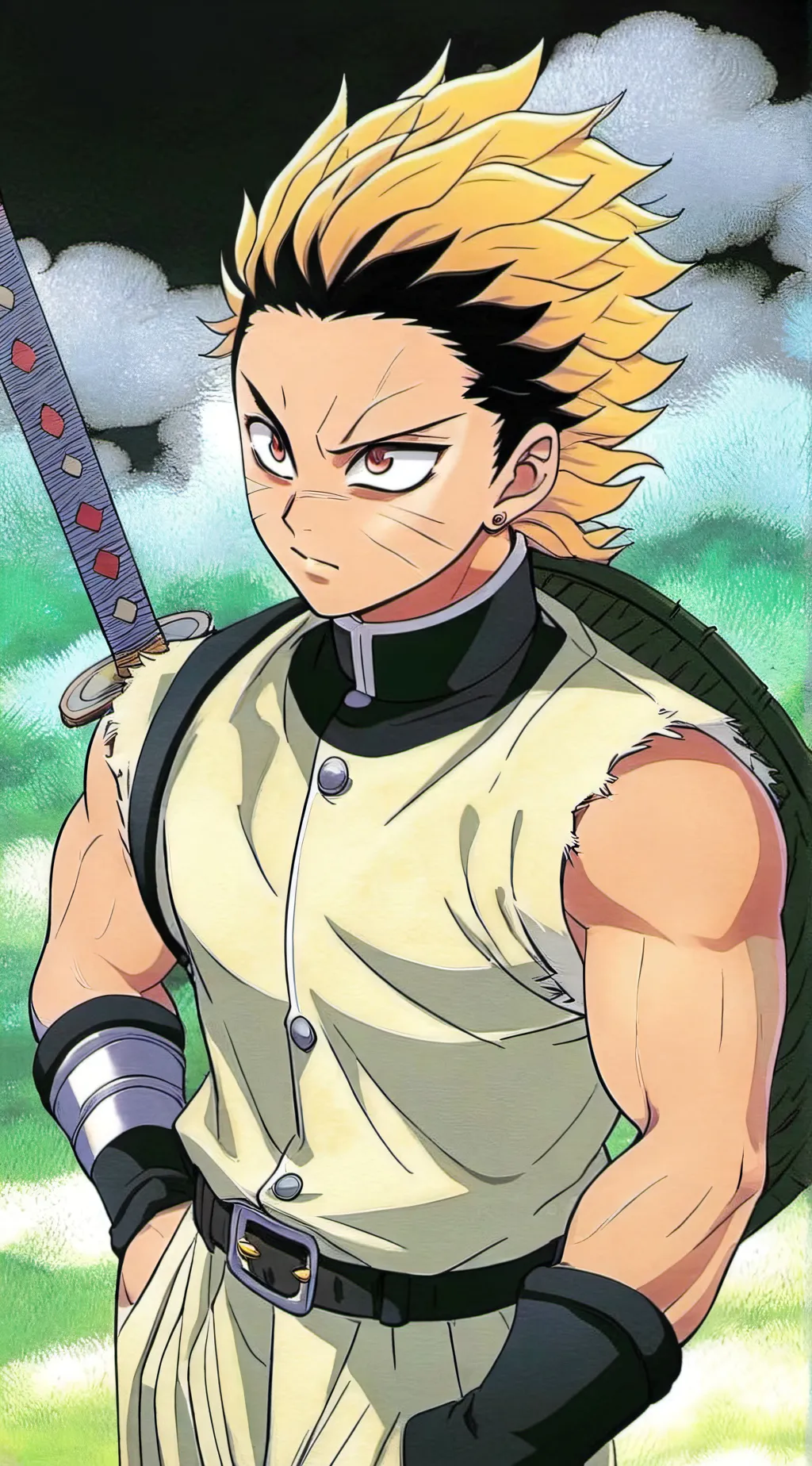 ai character: genya shinazugawa  background
