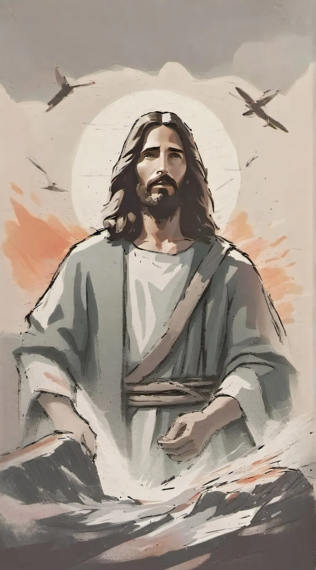 ai character: Jesus background