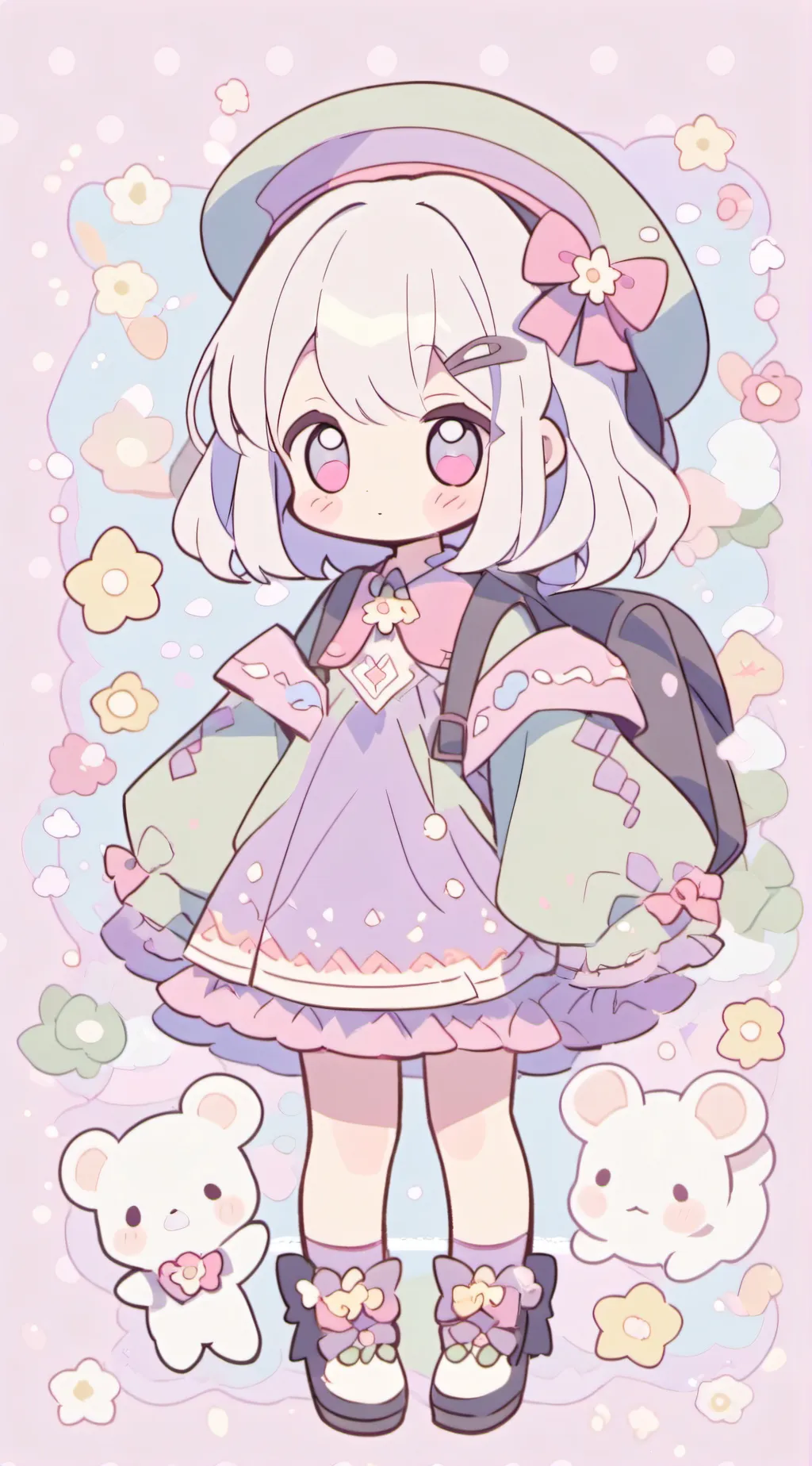 ai character: eevee avalochin  background