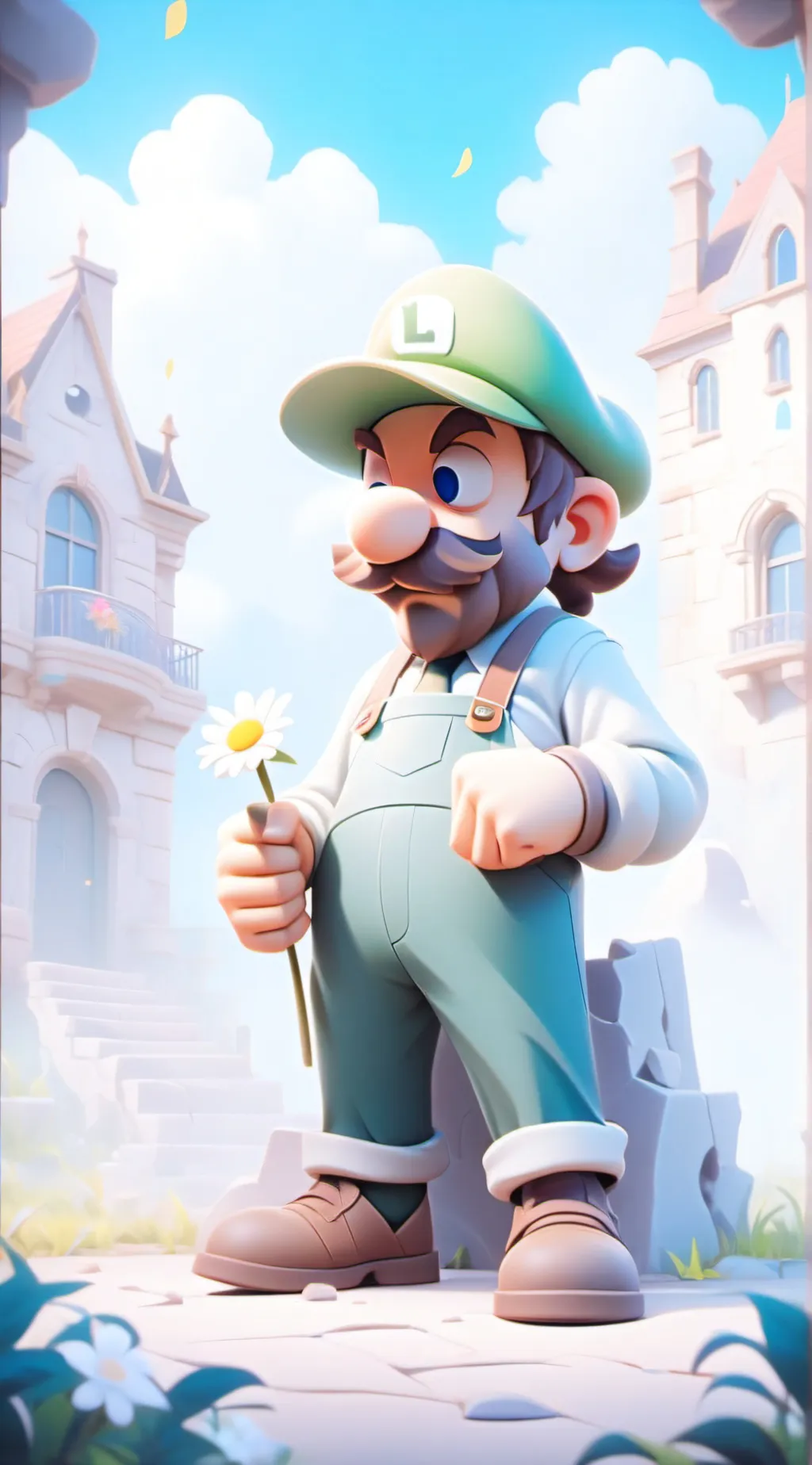 ai character: Beta Luigi background