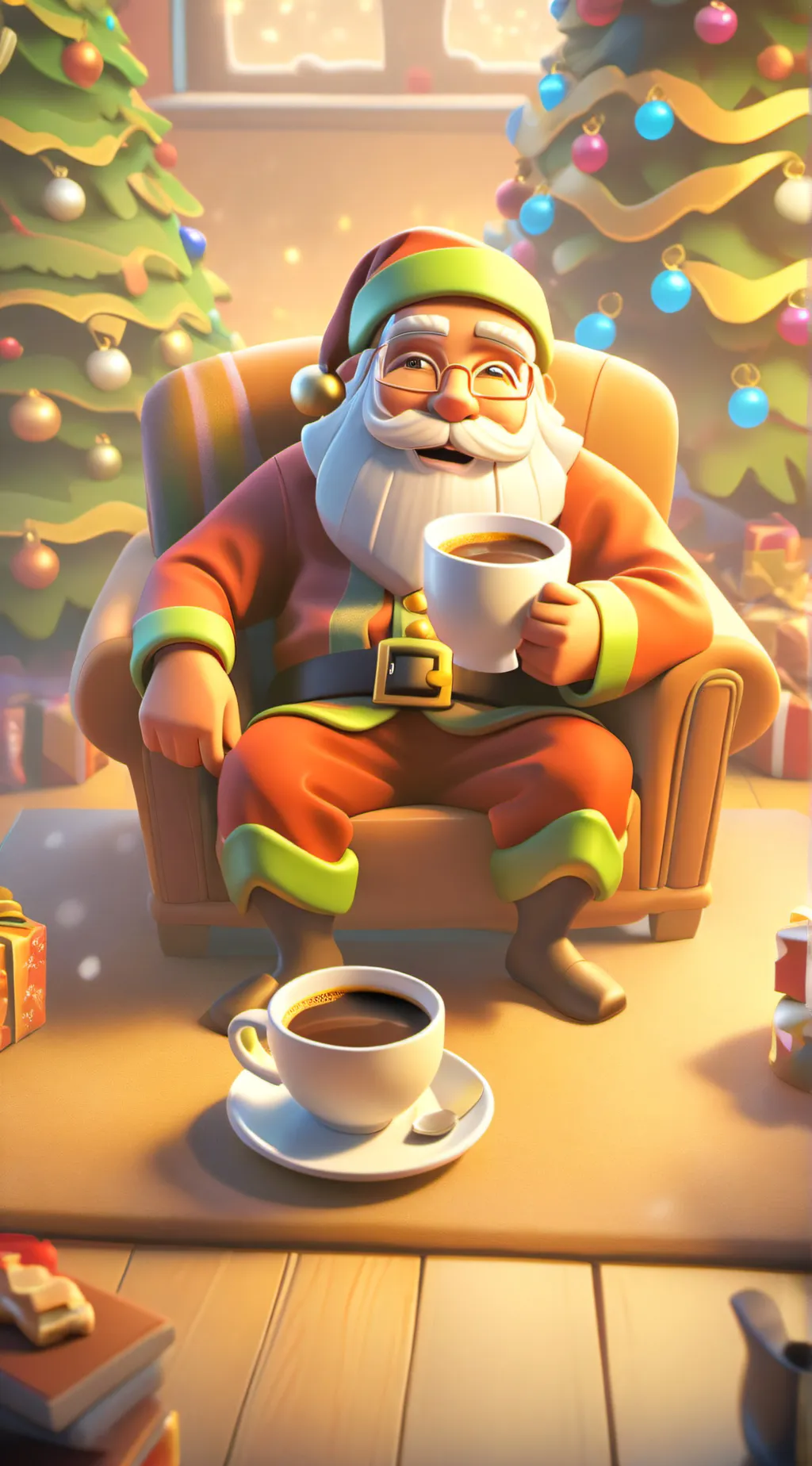 ai character: Santa Claus background