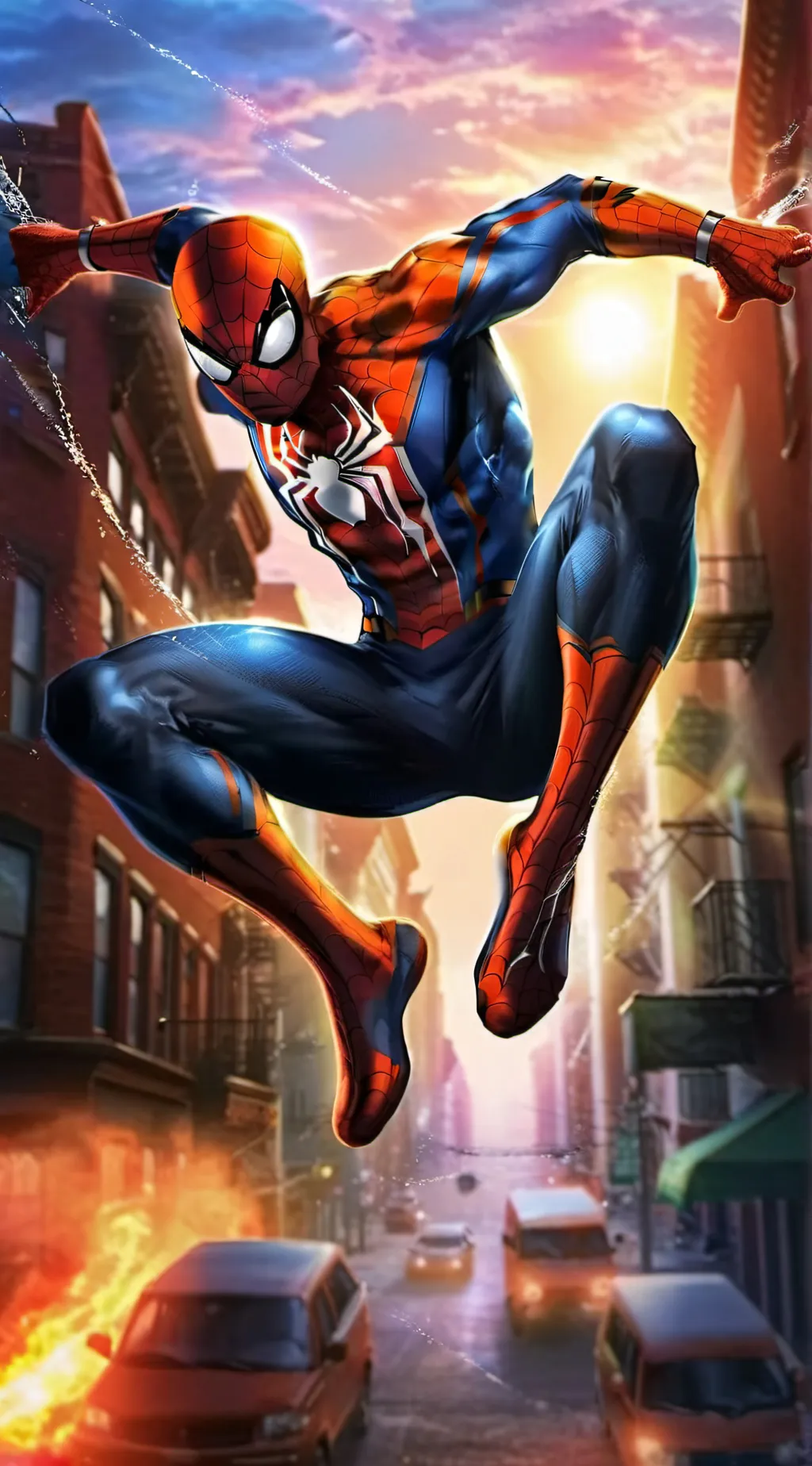 ai character: Spider-Man  background