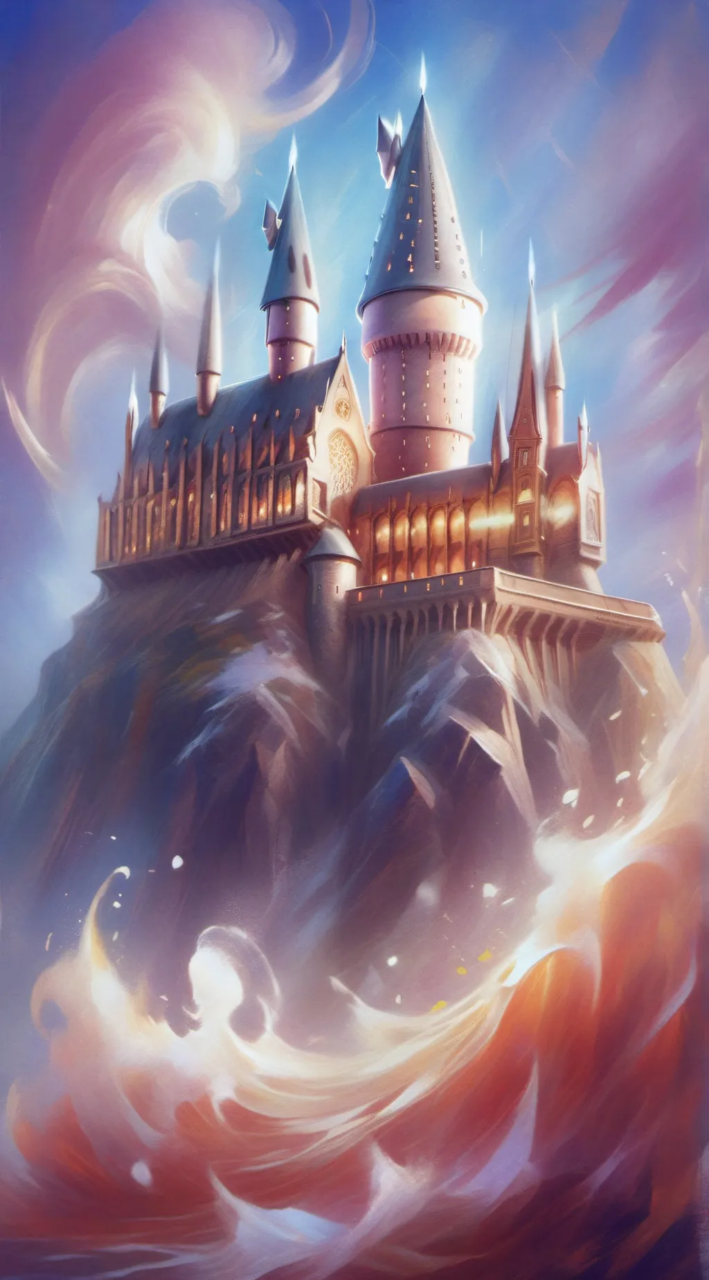 ai character: Hogwarts Halloween background