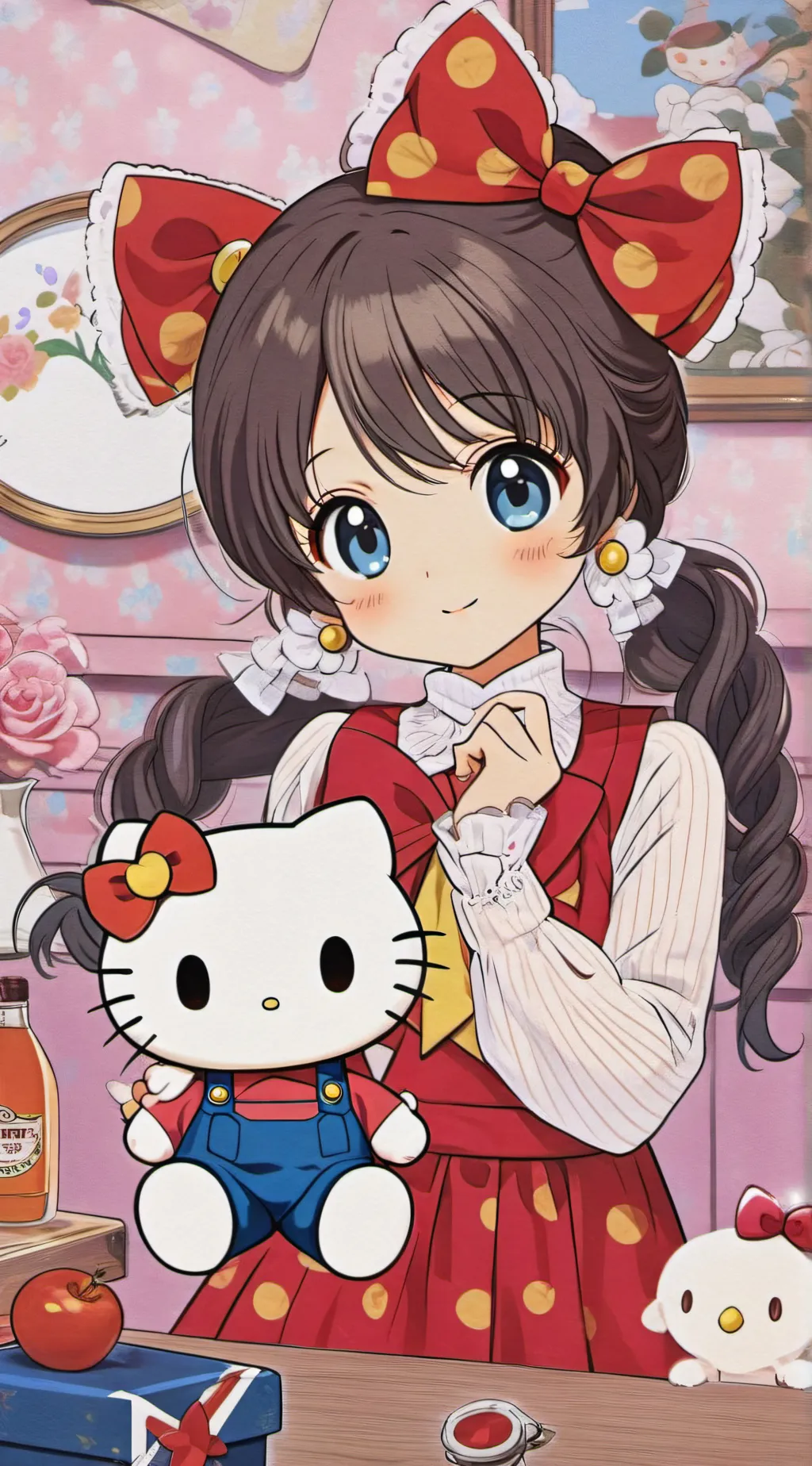 ai character: hello kitty background