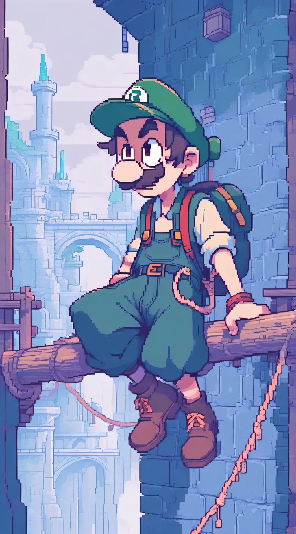 ai character: IHY Luigi  background