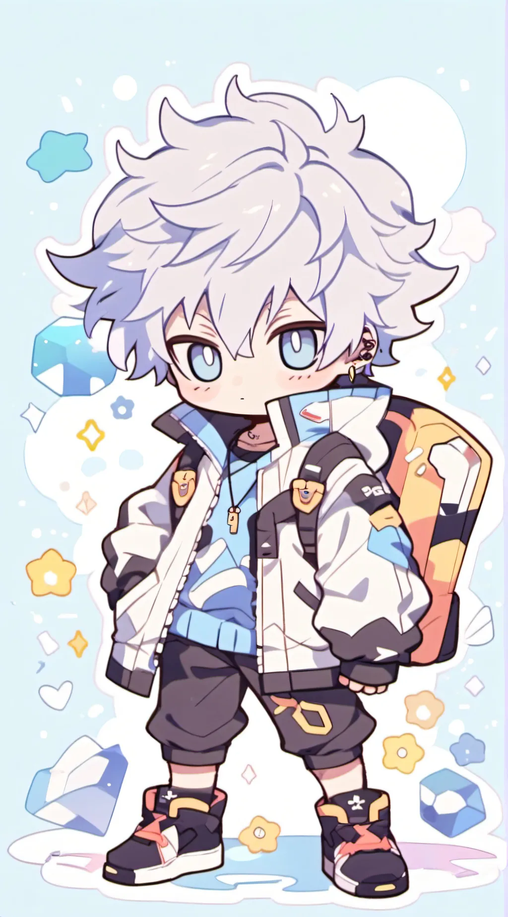 ai character: chibi dabi background