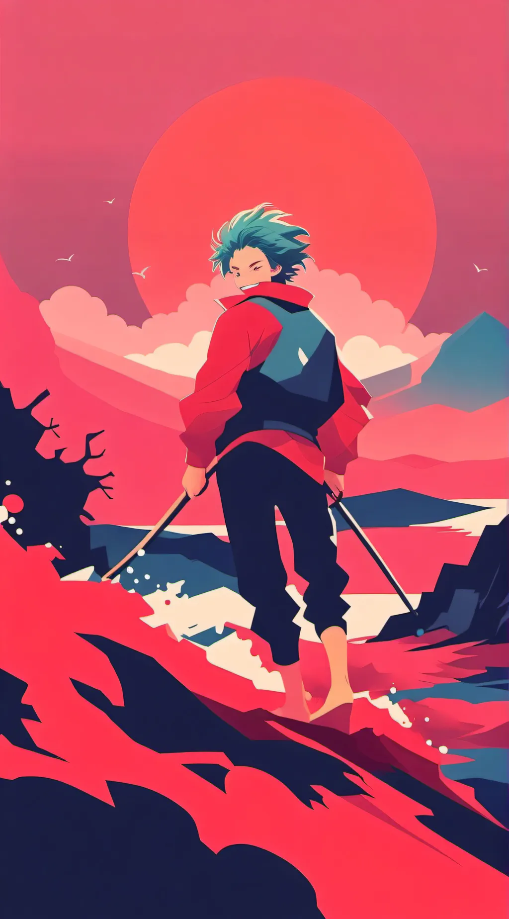 ai character: shoto singing  background