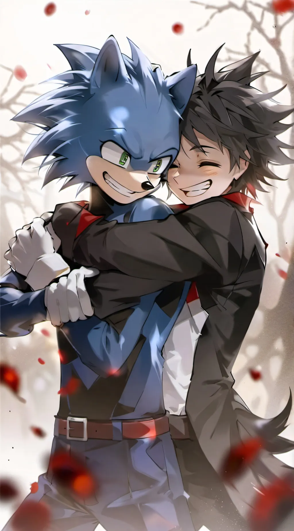 ai character: Shadow and sonic background