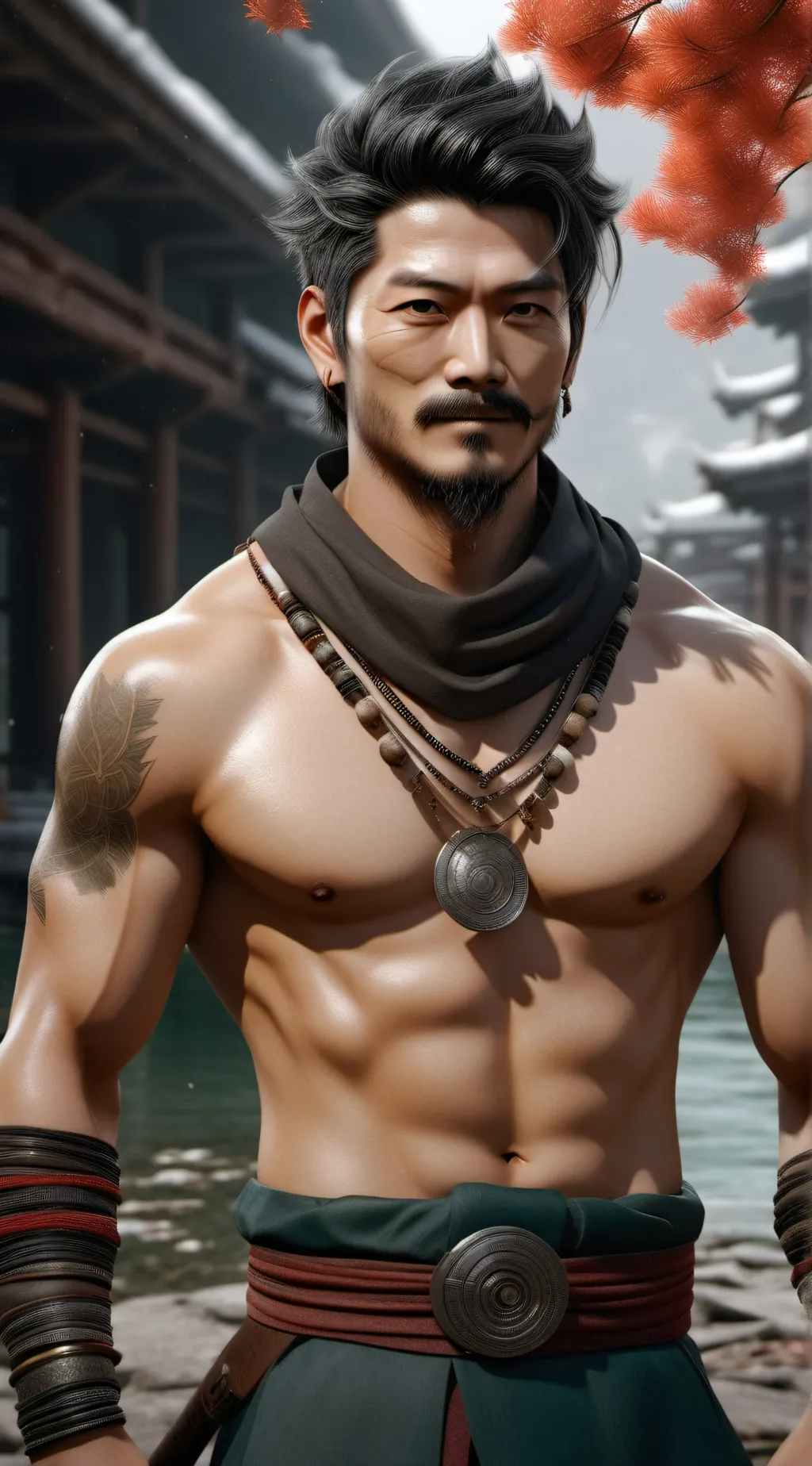 ai character: 卍 background
