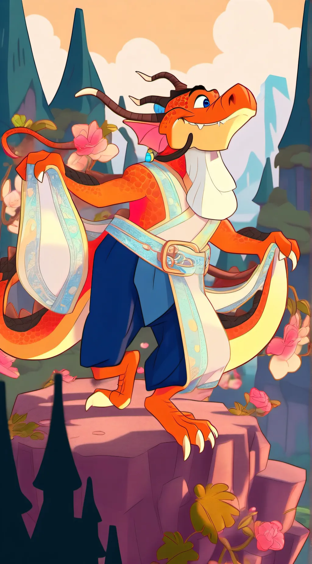 ai character: The grasss dragon background