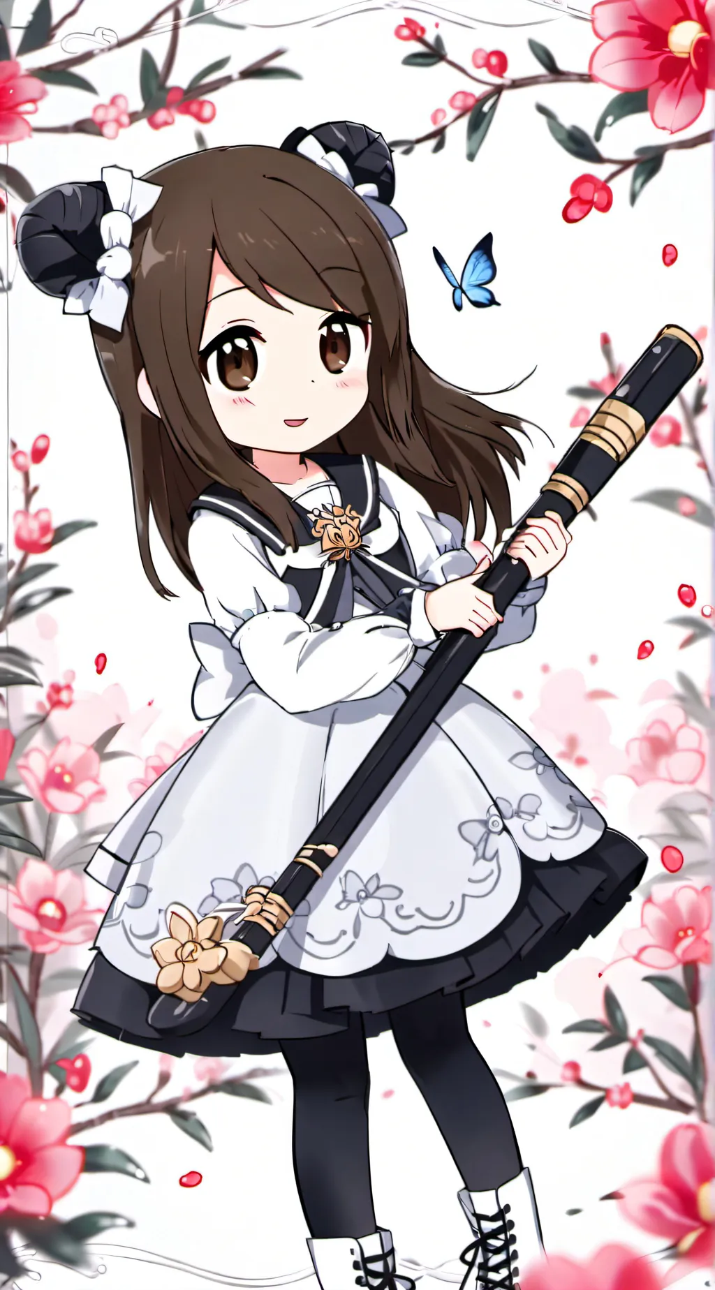 ai character: Brunette  background