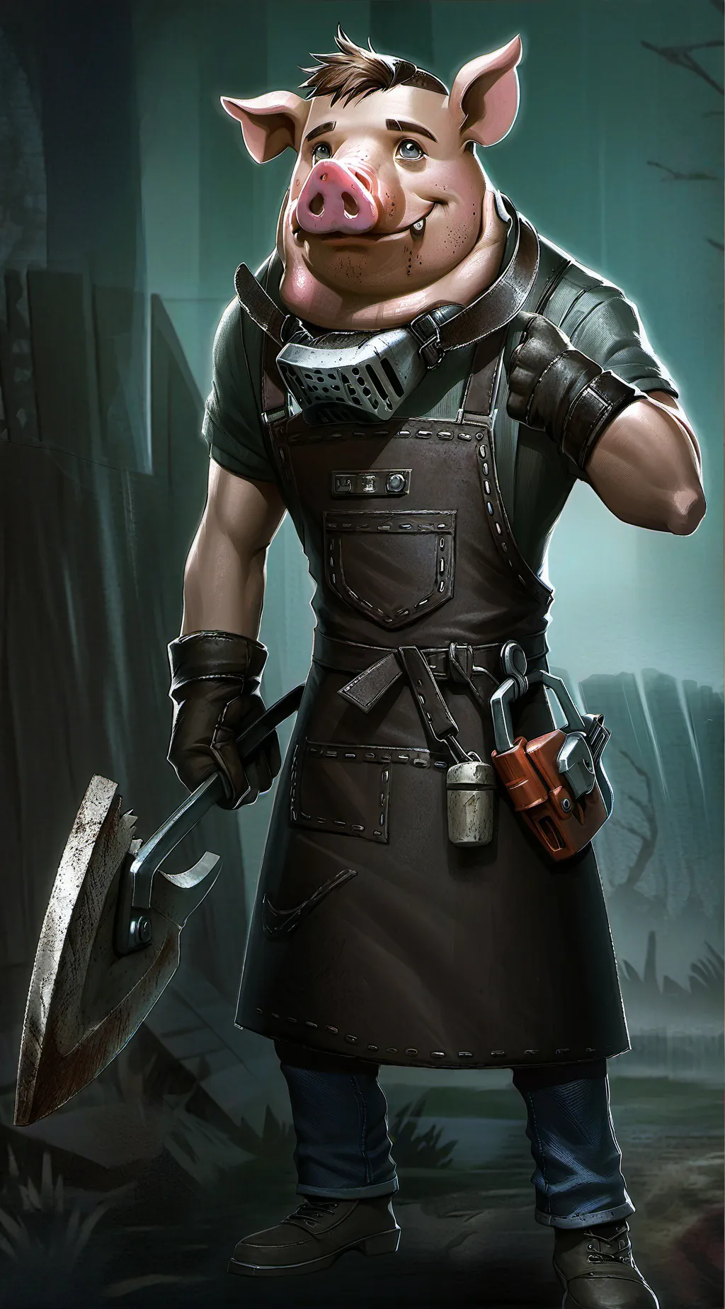 ai character: Henry (pig mask) background