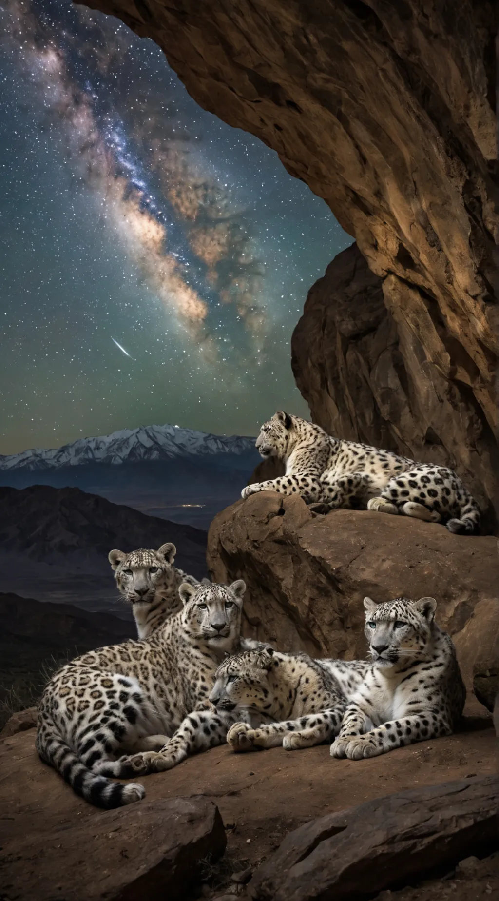 ai character: snow leopard pride background
