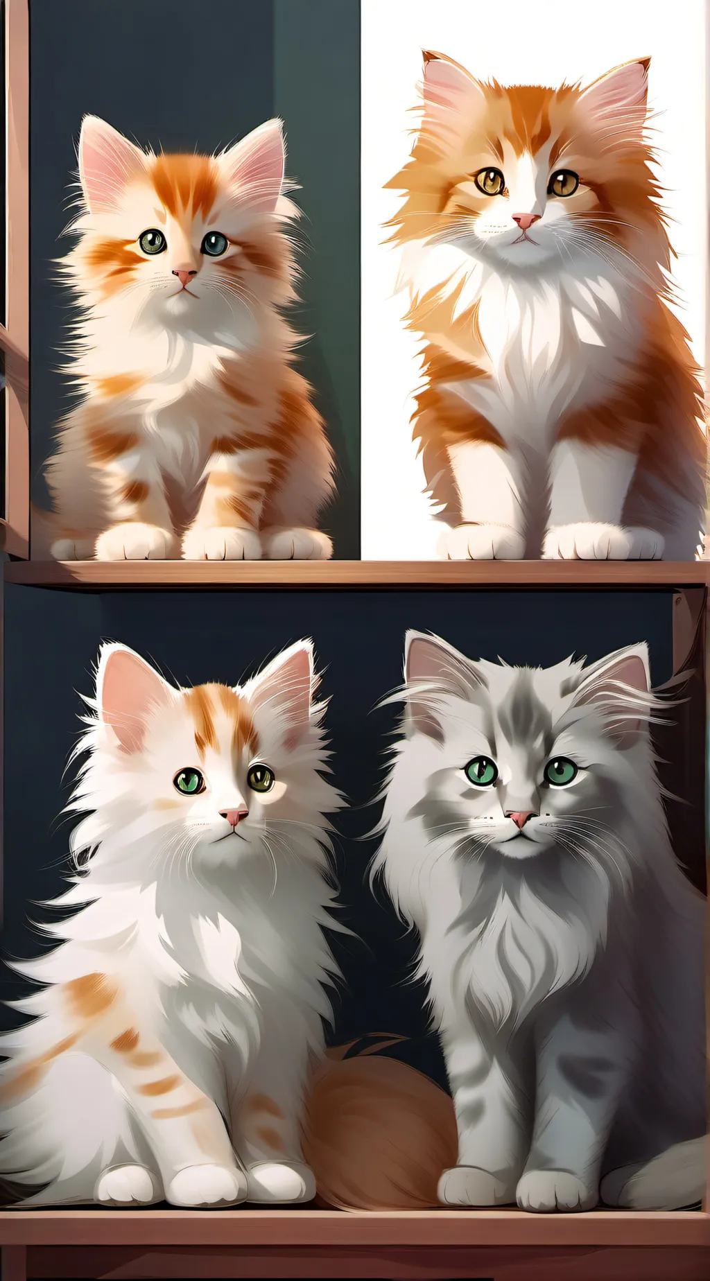 ai character: Stray cat group background