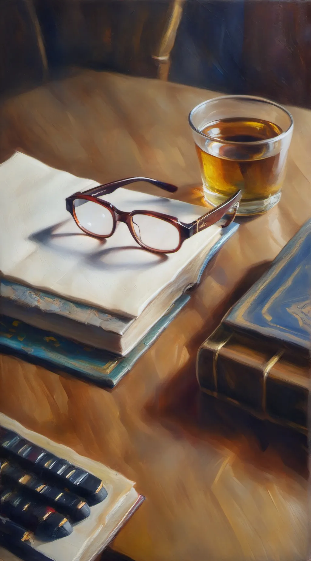 ai character: magic glasses background